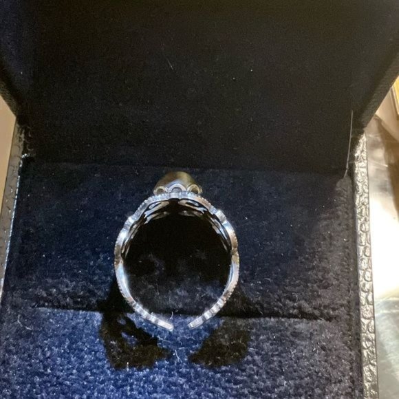 Vintage Tiger’s Eye Filigree Silver Ring - Picture 2 of 3